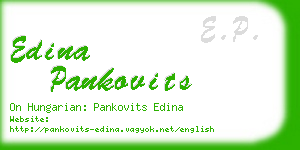 edina pankovits business card